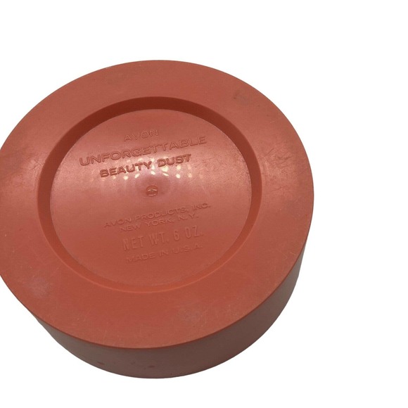 Vintage‎ Avon Unforgettable Beauty Dust Powder Box Hard Plastic Canister Empty - Picture 3 of 7